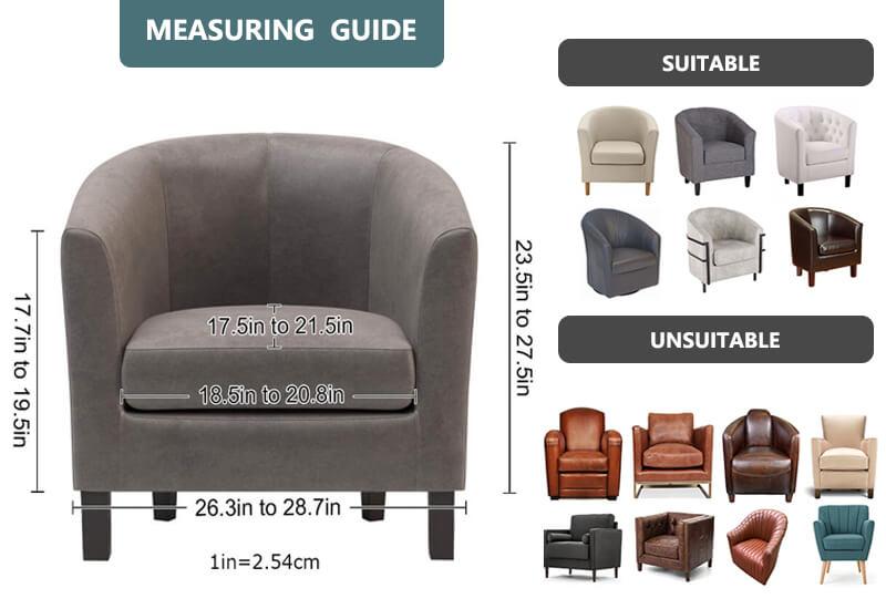 High Stretch 1-Piece Jacquard Club Chair Cover for Living Room