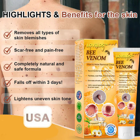 LOVILDS™ Bee Venom Wart & Tag Removal Cream(👨‍⚕Suitable for all skin types)🐝