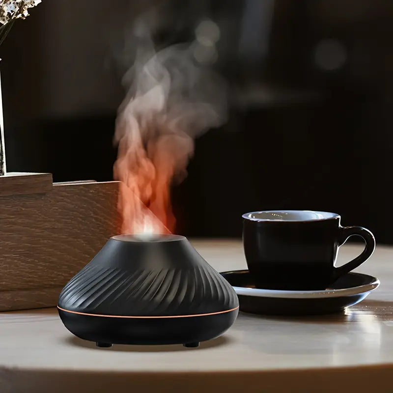Luxury Ultrasonic Aroma Diffuser with Calming Flame Light and 130ml Capacity