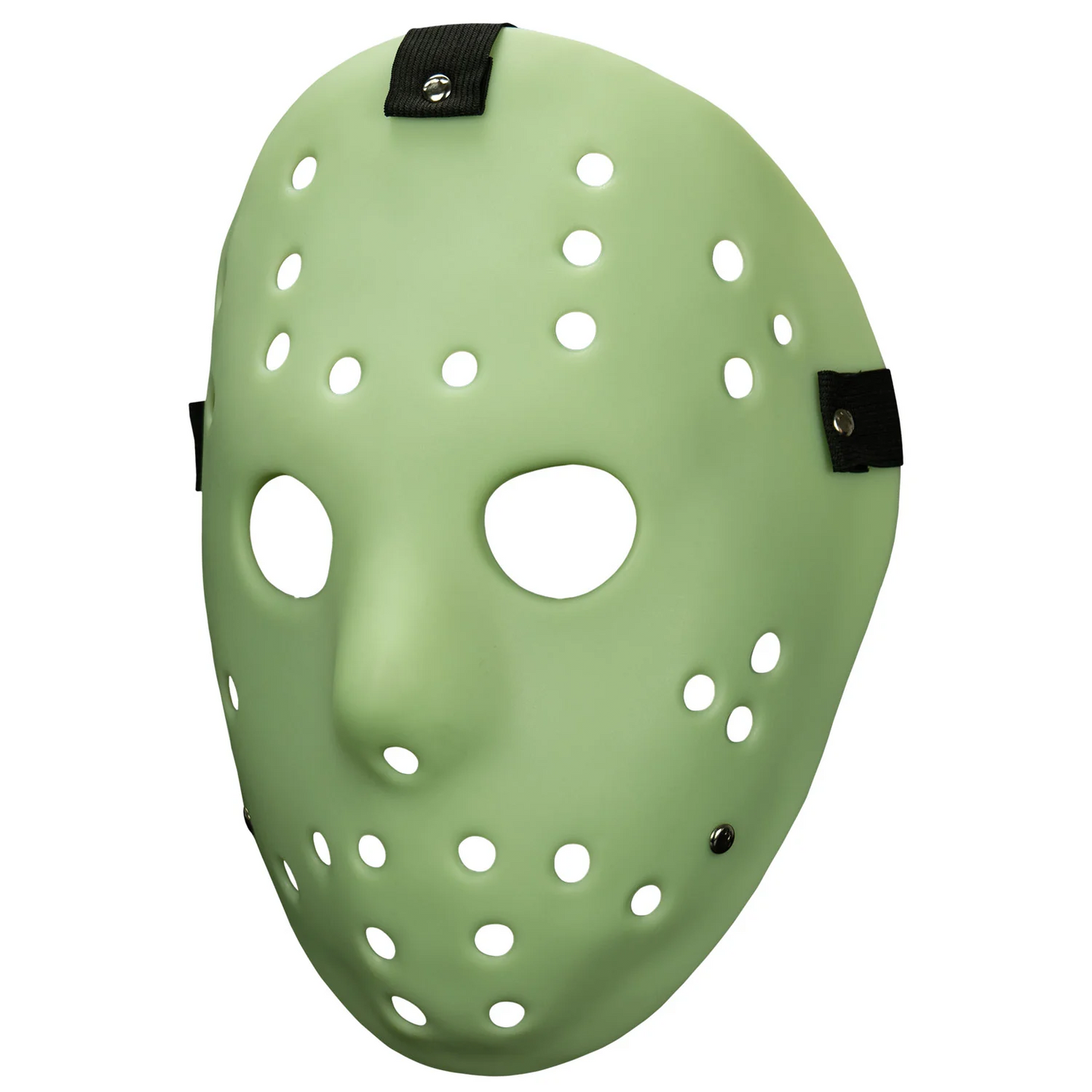 Horror Goalie Mask for Halloween – Glow in the Dark Injection Molded Slasher Costume Mask with Elastic Strap – Mabry Monsters