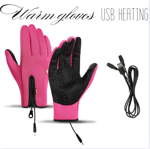 Outdoor Heated Gloves – Windproof, Waterproof, Plus Velvet Lining, USB Rechargeable, Touchscreen Winter Gloves