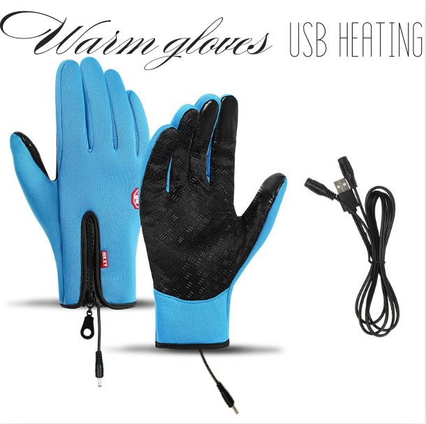 Outdoor Heated Gloves – Windproof, Waterproof, Plus Velvet Lining, USB Rechargeable, Touchscreen Winter Gloves