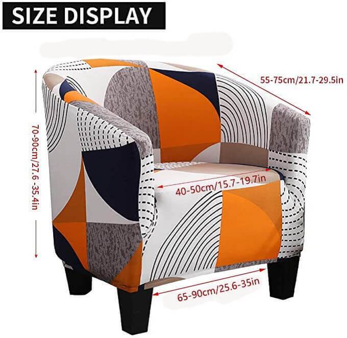 1-Piece Club Chair Slipcover, Stretch Tub Chair Covers