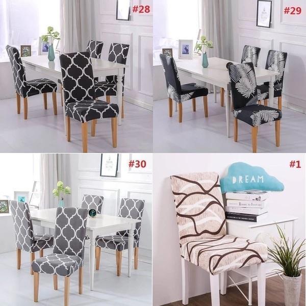 Stretch Removable Washable Spandex Dining Chair Covers| 40 Colors