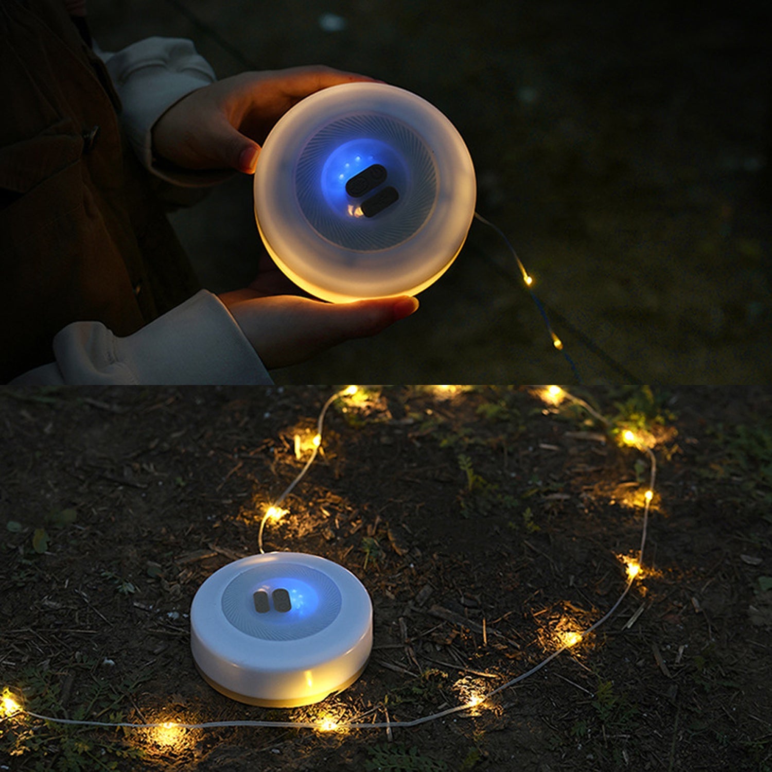 2-in-1 LED Camping Light & String Lamp – USB Rechargeable Outdoor Lantern for Garden, Tent & Room Décor