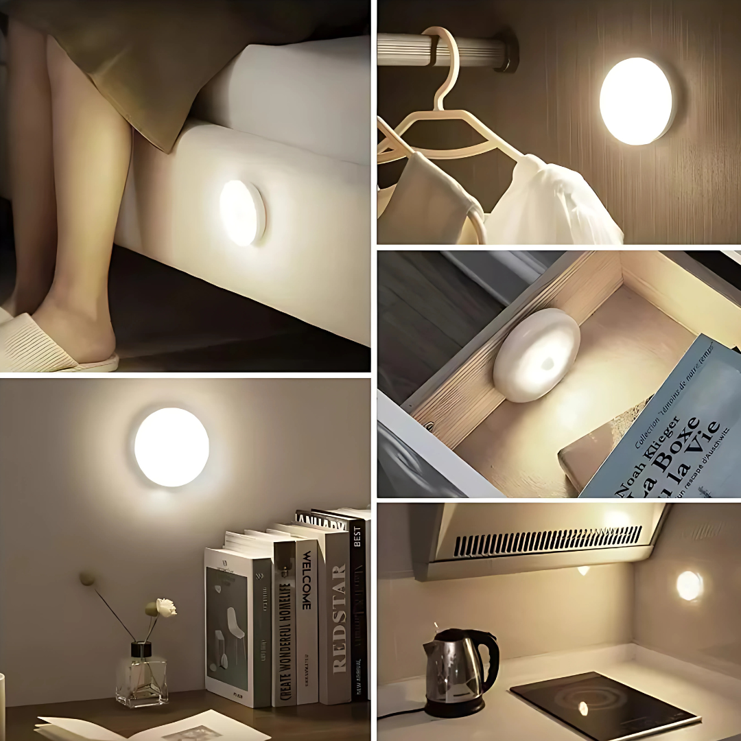 LED Motion Sensor Night Light – USB Rechargeable Wall Lamp for Bedroom, Stairs, Corridor & Wardrobe