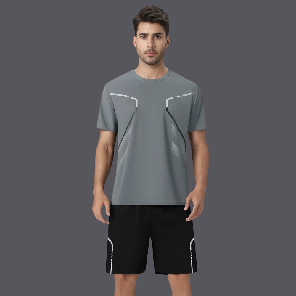 Men’s Sports Outfit – Breathable T-Shirt & Flexible Shorts for Training, Tennis, Padel & Outdoor Fitness
