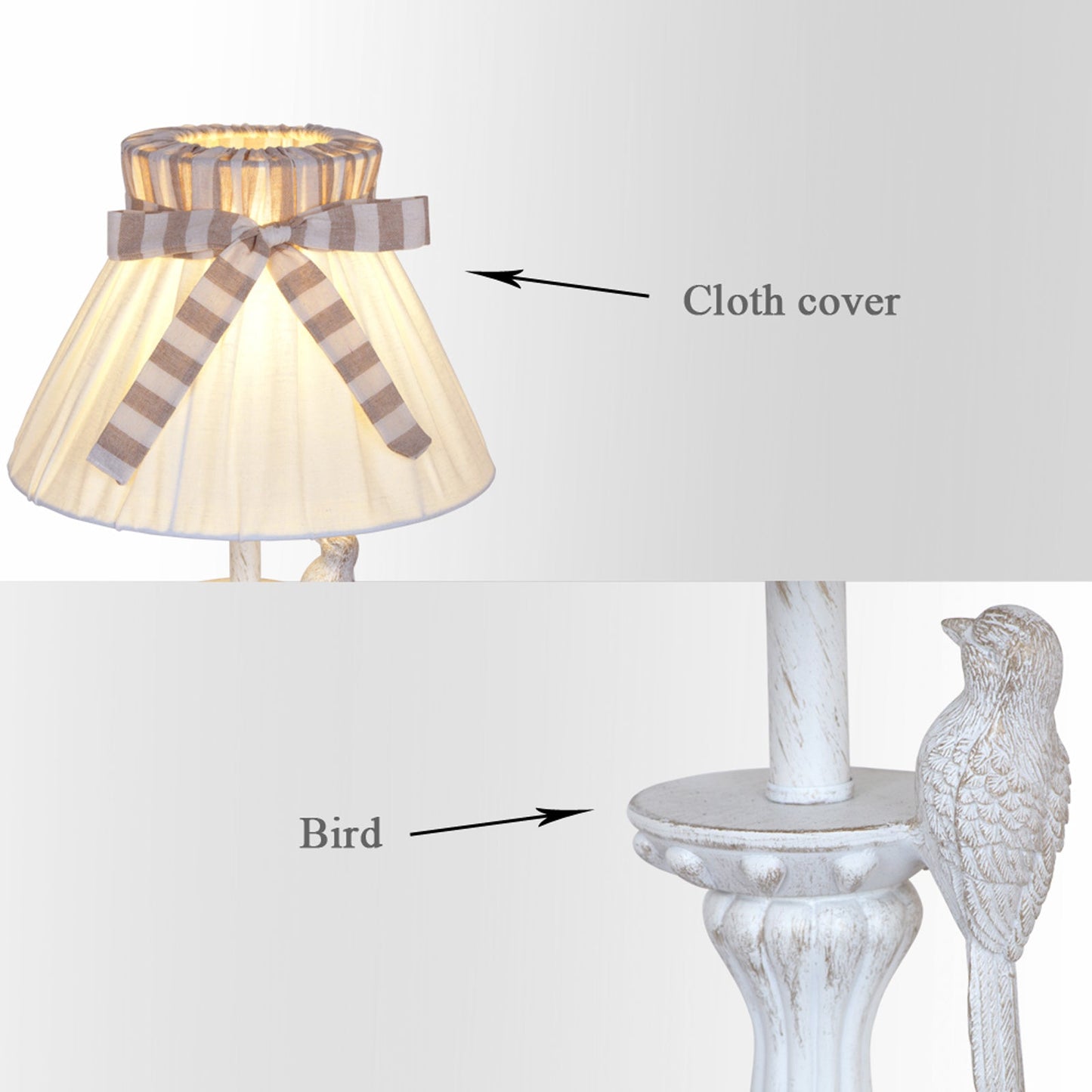 Boho Table Lamp with Fabric Shade