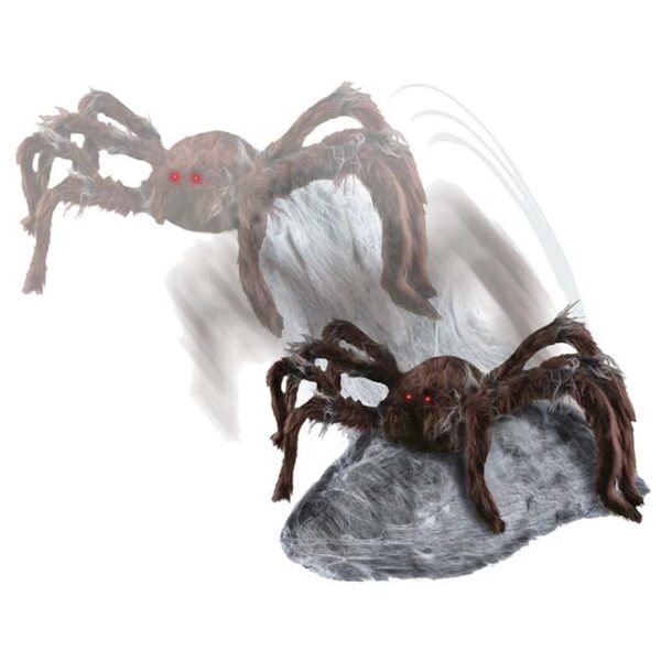 Hanging Skeleton in Spider Cocoon – 5ft Halloween Prop with Light-Up Eyes, Faux Webbing & Upside-Down Hanging for Haunted House Decor