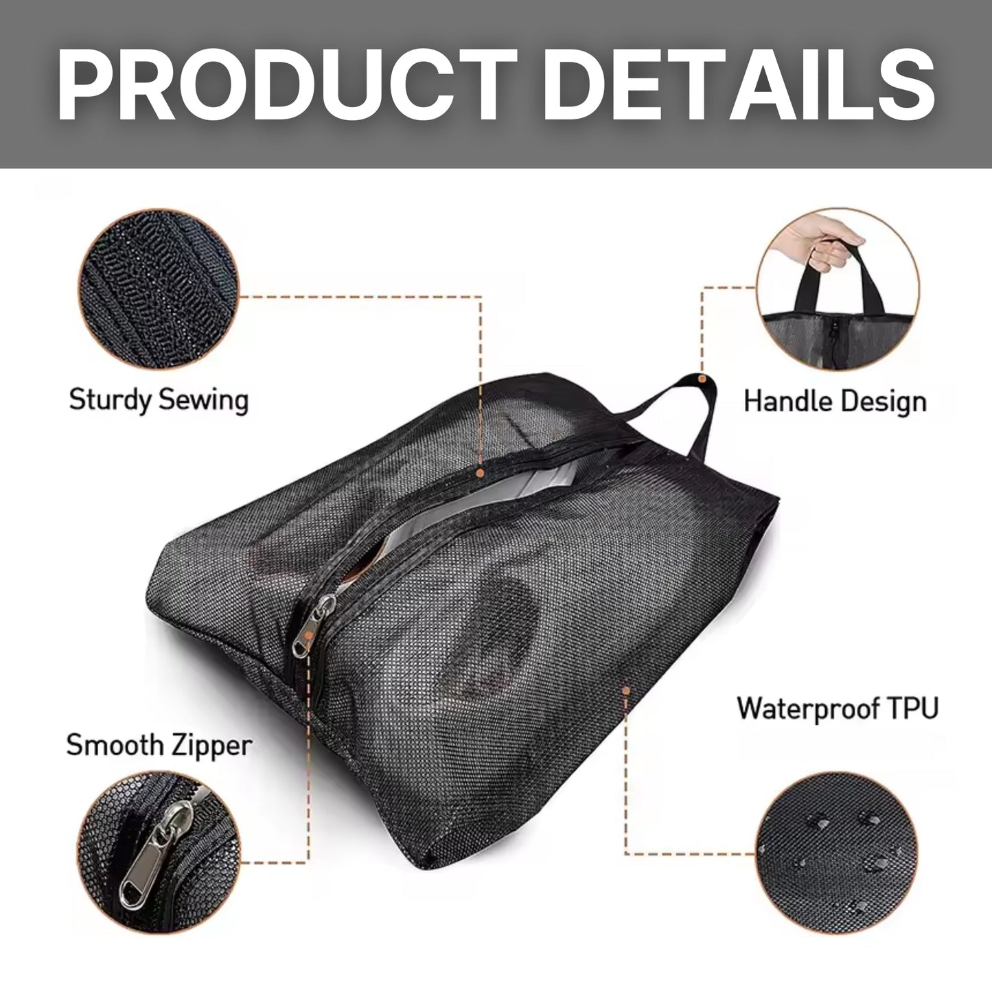 Avichic Mesh Shoe Travel Bag – Portable Storage Organizer