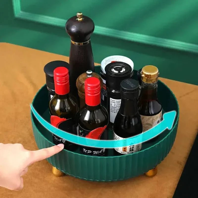 360° Rotary Organizer – Space-Saving Turntable Storage for Kitchen, Bathroom, Office, and Pantry