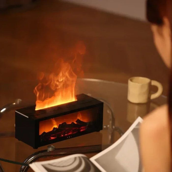 Luxury Flame-Effect Aroma Diffuser with LED Lighting