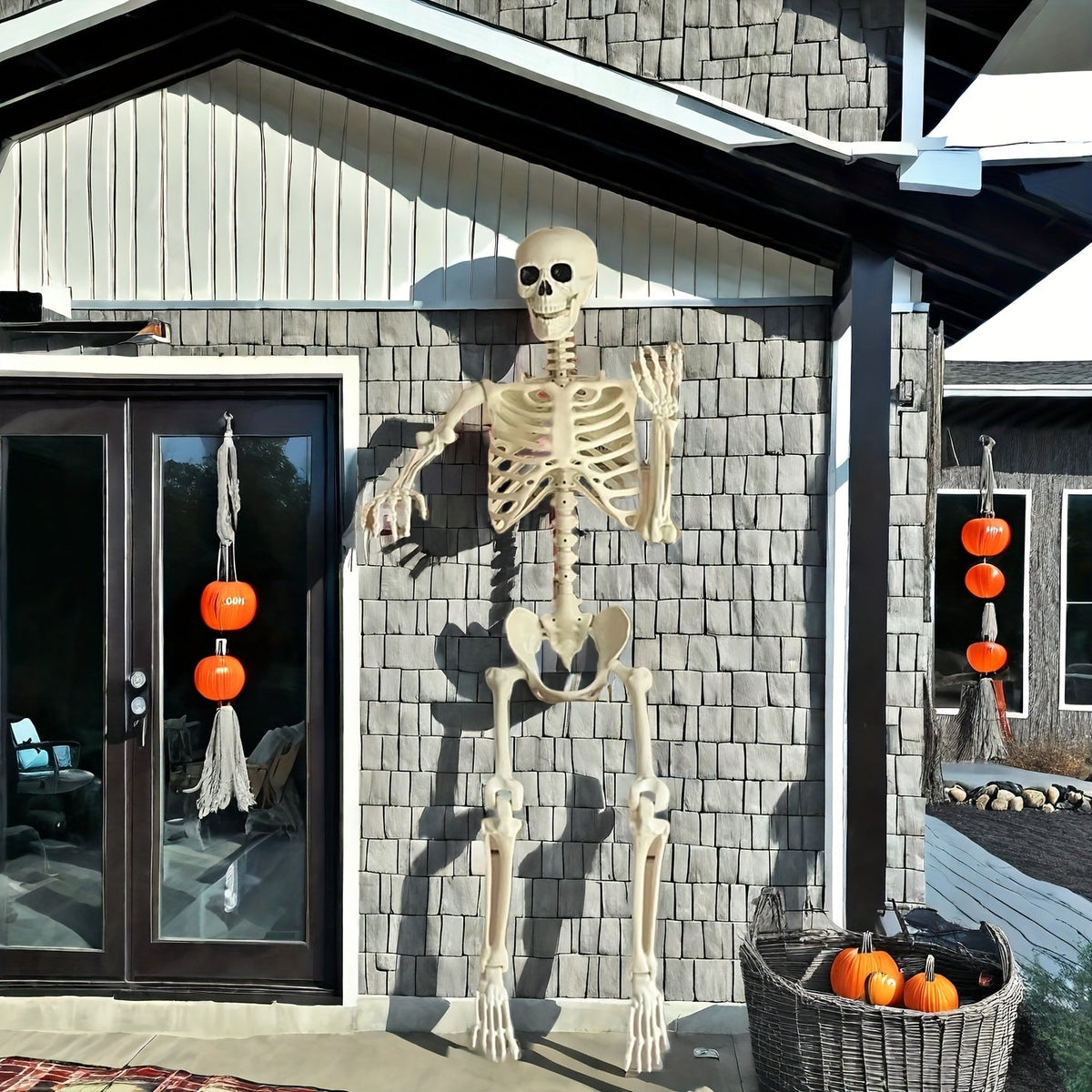 Large 5.5ft Halloween Skeleton Posable Outdoor Display Figure