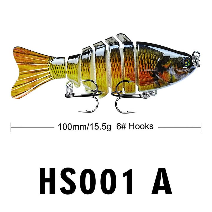 Bionic Swimming Fishing Lure – Realistic Multi-Jointed Artificial Bait with 3D Eyes & Treble Hooks for Freshwater & Saltwater