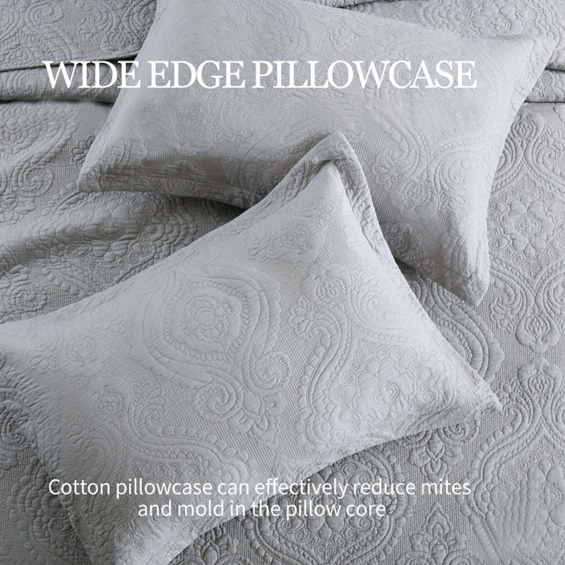 Classic & Gorgeous Style Damask Pattern Coverlet Set for All Season - 3 Piece (1 Quilt, 2 Pillow Shams)