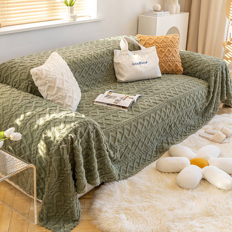 Soft Shaggy Sofa Covers , Throws Blankets Sofa Slipcovers for Pets
