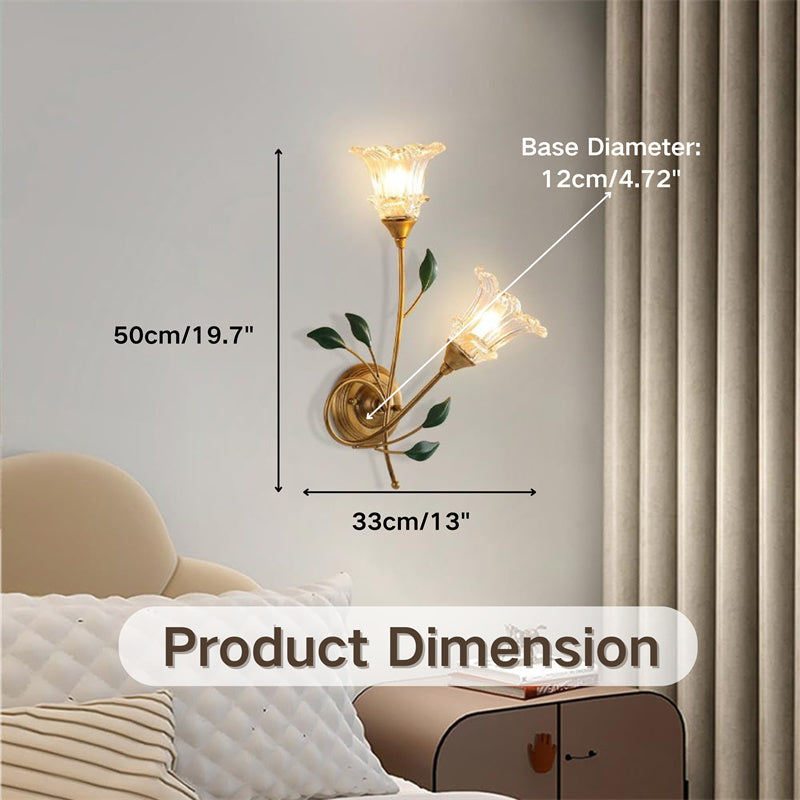 Flower Shape Glass Wall Sconce