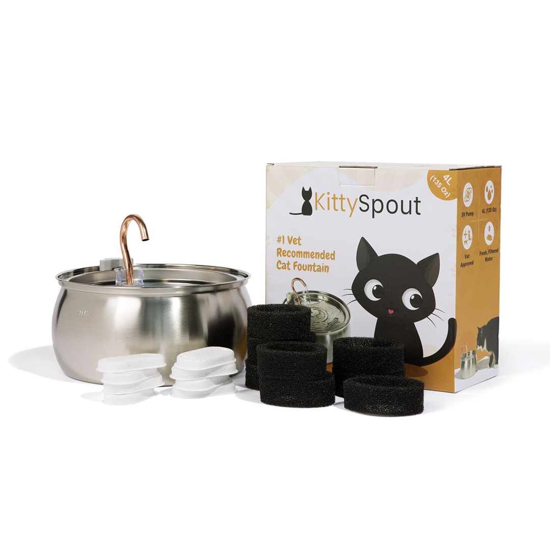 3.2 L Automatic Pet Fountain 304 Stainless Steel Cat Water Dispenser with Filter