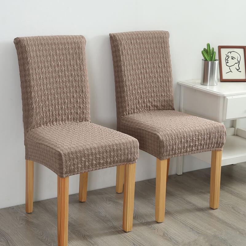 Universal Stretch Solid Colored Jacquard Polyester Slipcovers