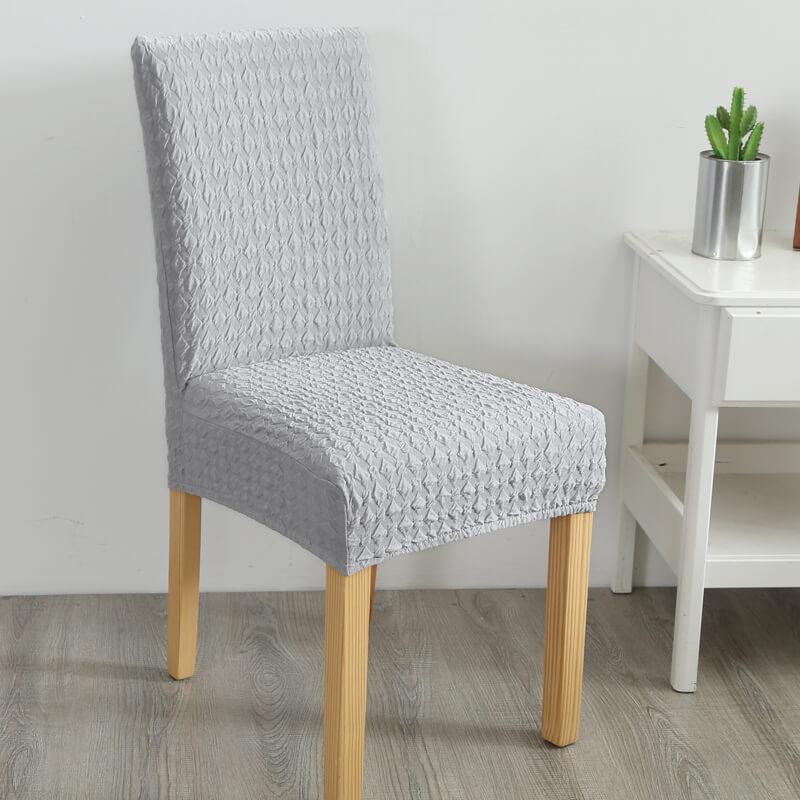 Universal Stretch Solid Colored Jacquard Polyester Slipcovers