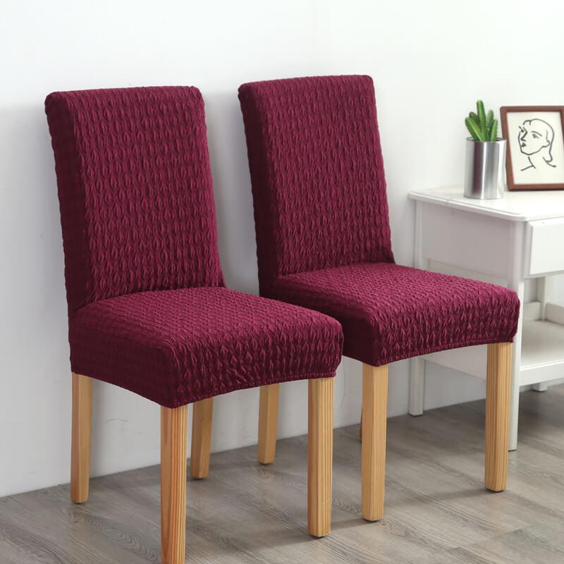 Universal Stretch Solid Colored Jacquard Polyester Slipcovers