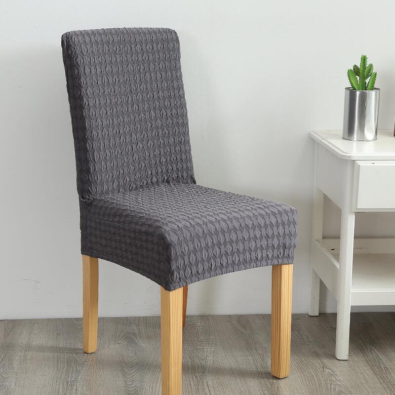Universal Stretch Solid Colored Jacquard Polyester Slipcovers