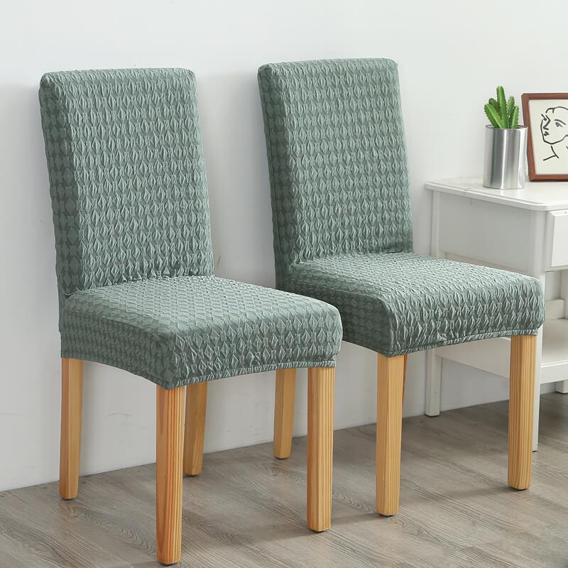 Universal Stretch Solid Colored Jacquard Polyester Slipcovers