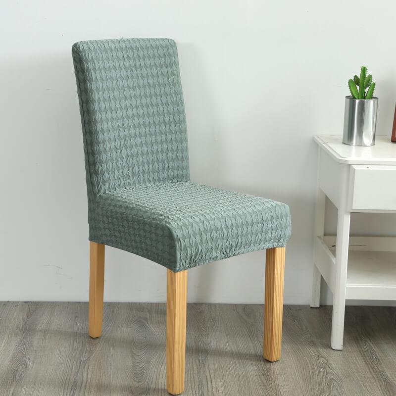 Universal Stretch Solid Colored Jacquard Polyester Slipcovers