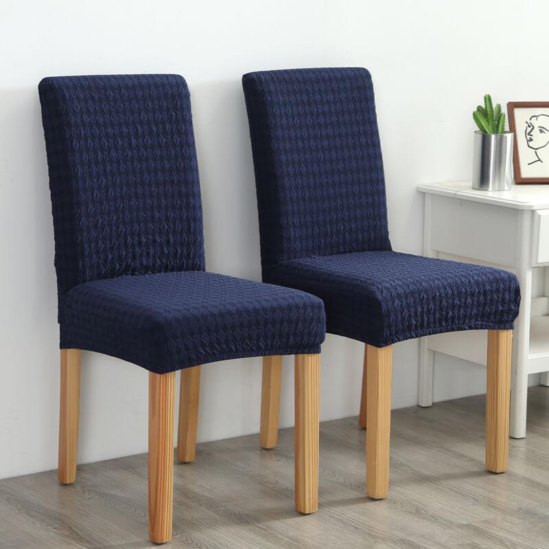 Universal Stretch Solid Colored Jacquard Polyester Slipcovers