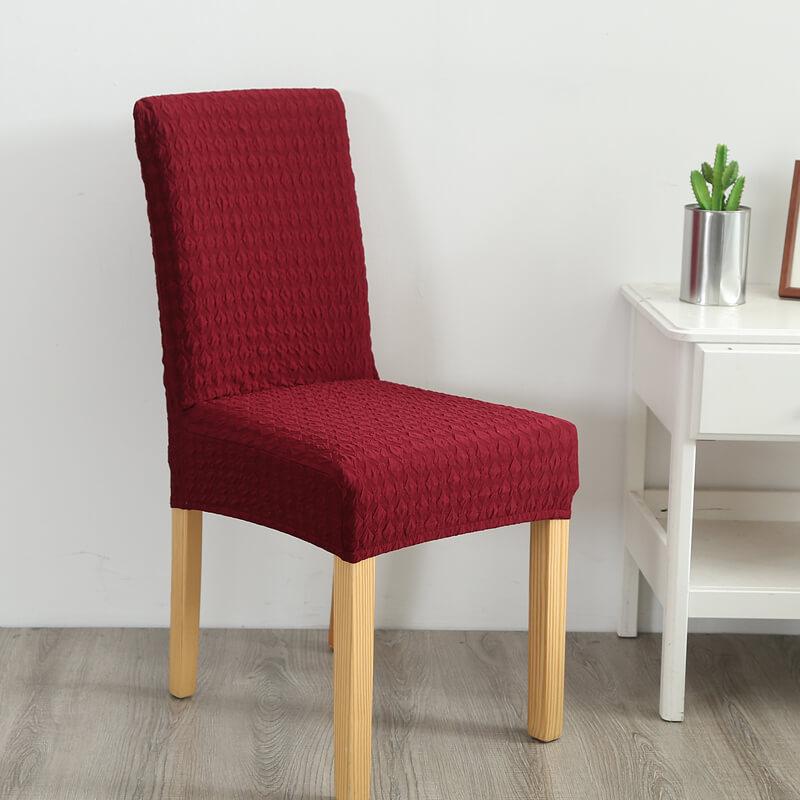Universal Stretch Solid Colored Jacquard Polyester Slipcovers