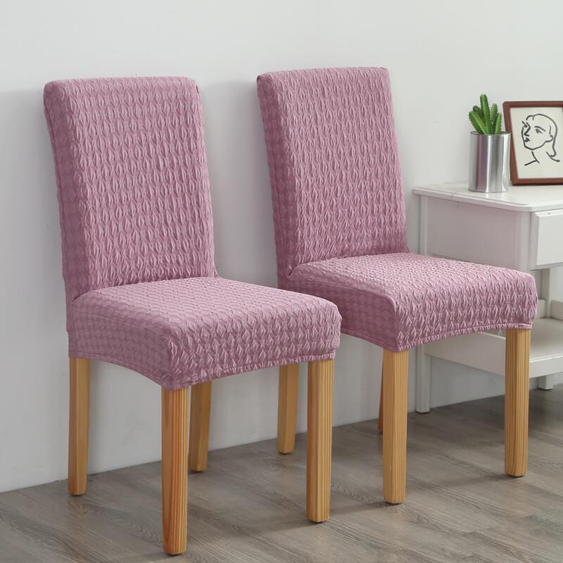 Universal Stretch Solid Colored Jacquard Polyester Slipcovers