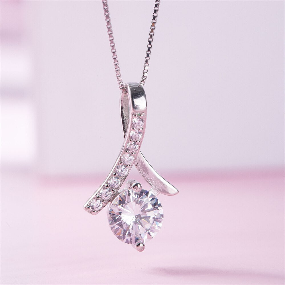 To My Soulmate, I Love You Forever & Always 14k Solid White Gold Necklace