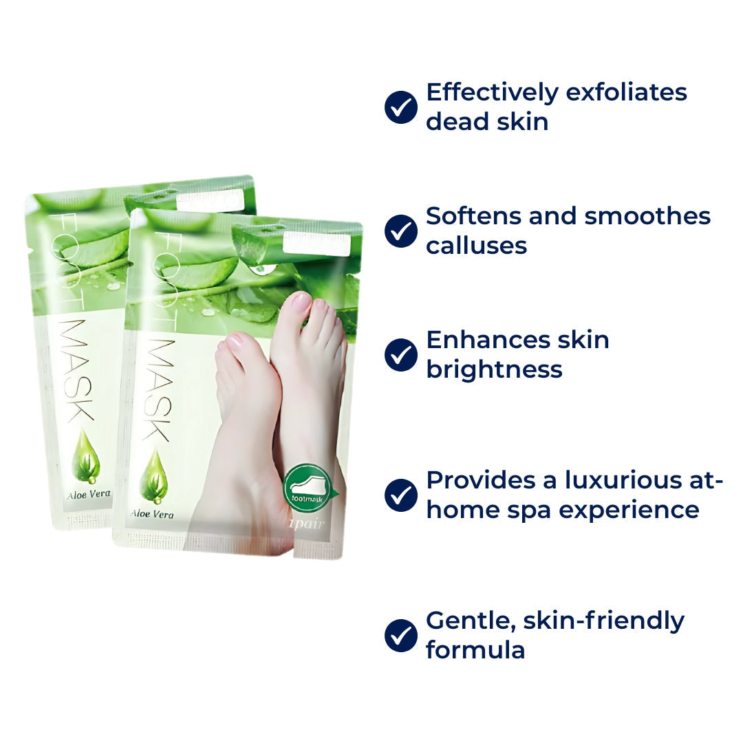 Exfoliating Foot Peel Mask for Dry Cracked Heels – Callus Remover, Dead Skin Exfoliator, Spa Pedicure Treatment