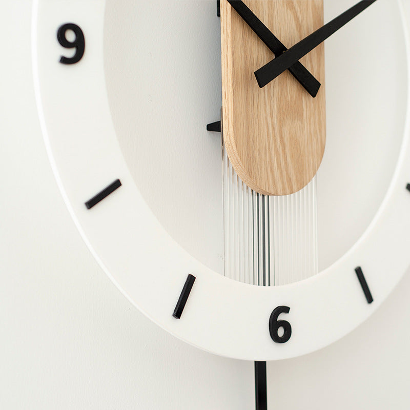 Modern Solid Wood Swing Wall Clock