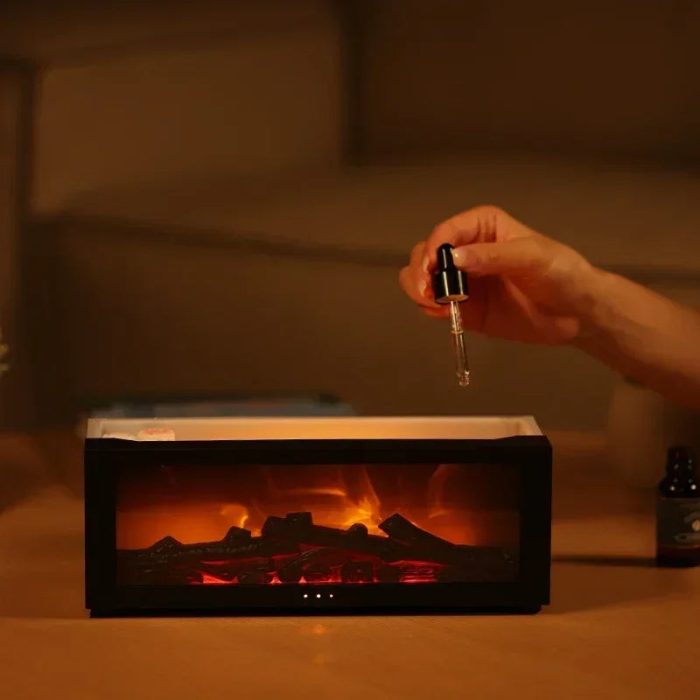 Luxury Flame-Effect Aroma Diffuser with LED Lighting