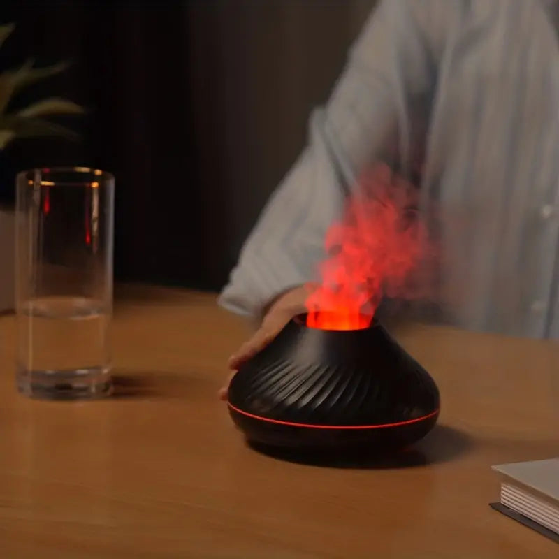 Luxury Ultrasonic Aroma Diffuser with Calming Flame Light and 130ml Capacity