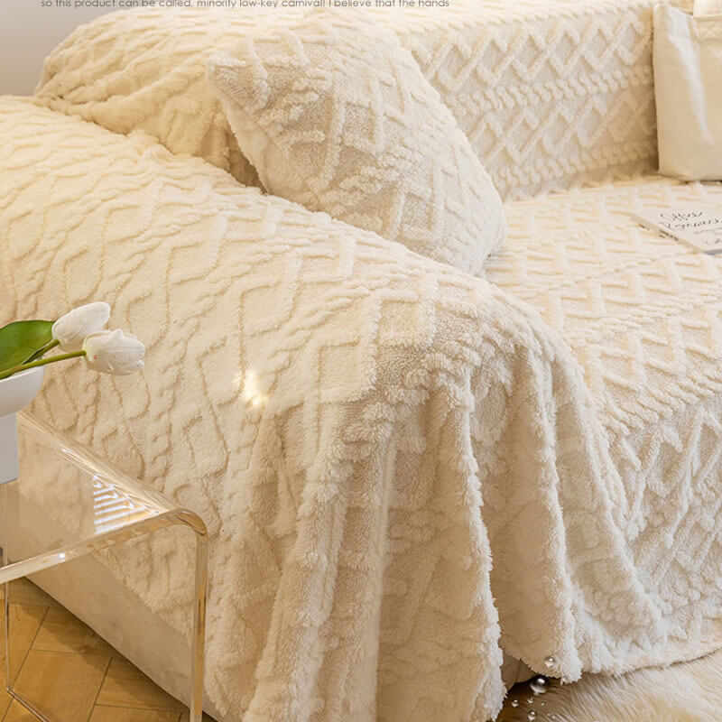 Soft Shaggy Sofa Covers , Throws Blankets Sofa Slipcovers for Pets