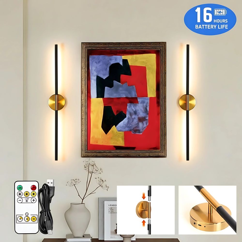 Detachable Rechargeable LED Wall Light – Magnetic Mount, Dimmable, 4400mAh Battery, Warm & Cool Lighting