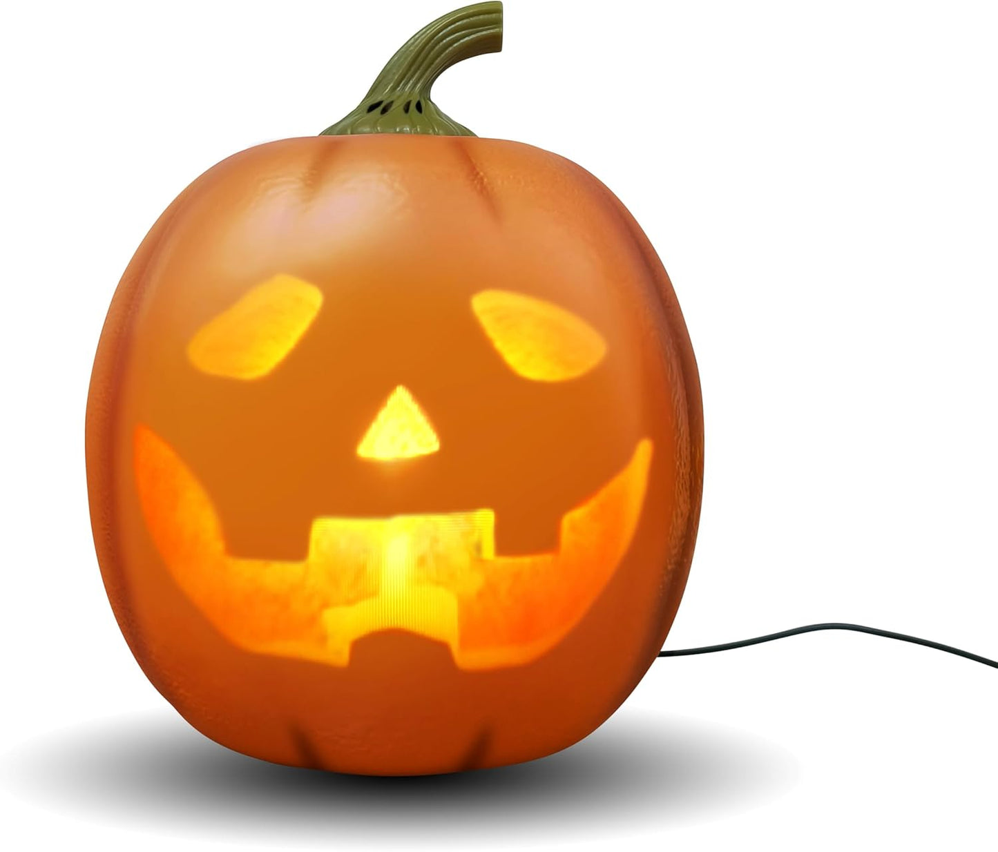 Animated Singing Halloween Pumpkin – Motion Sensor Talking Jack with Projected Face, Speaker, 80-Min Animation, USB or Battery Powered
