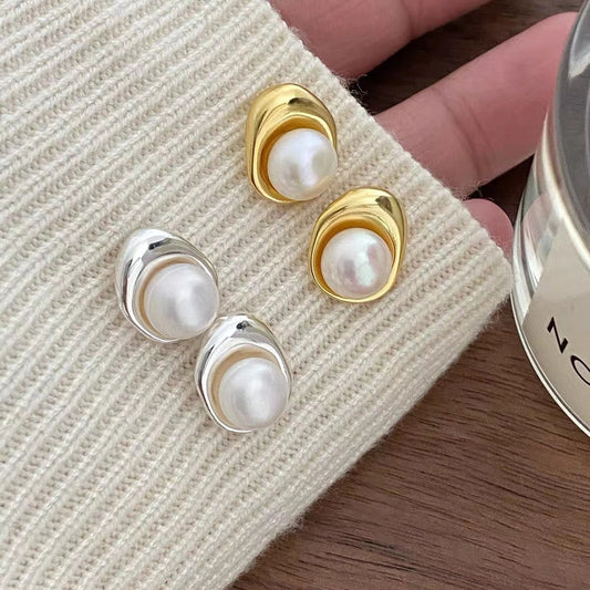 Melting Pearl 925 Sterling Silver Earrings