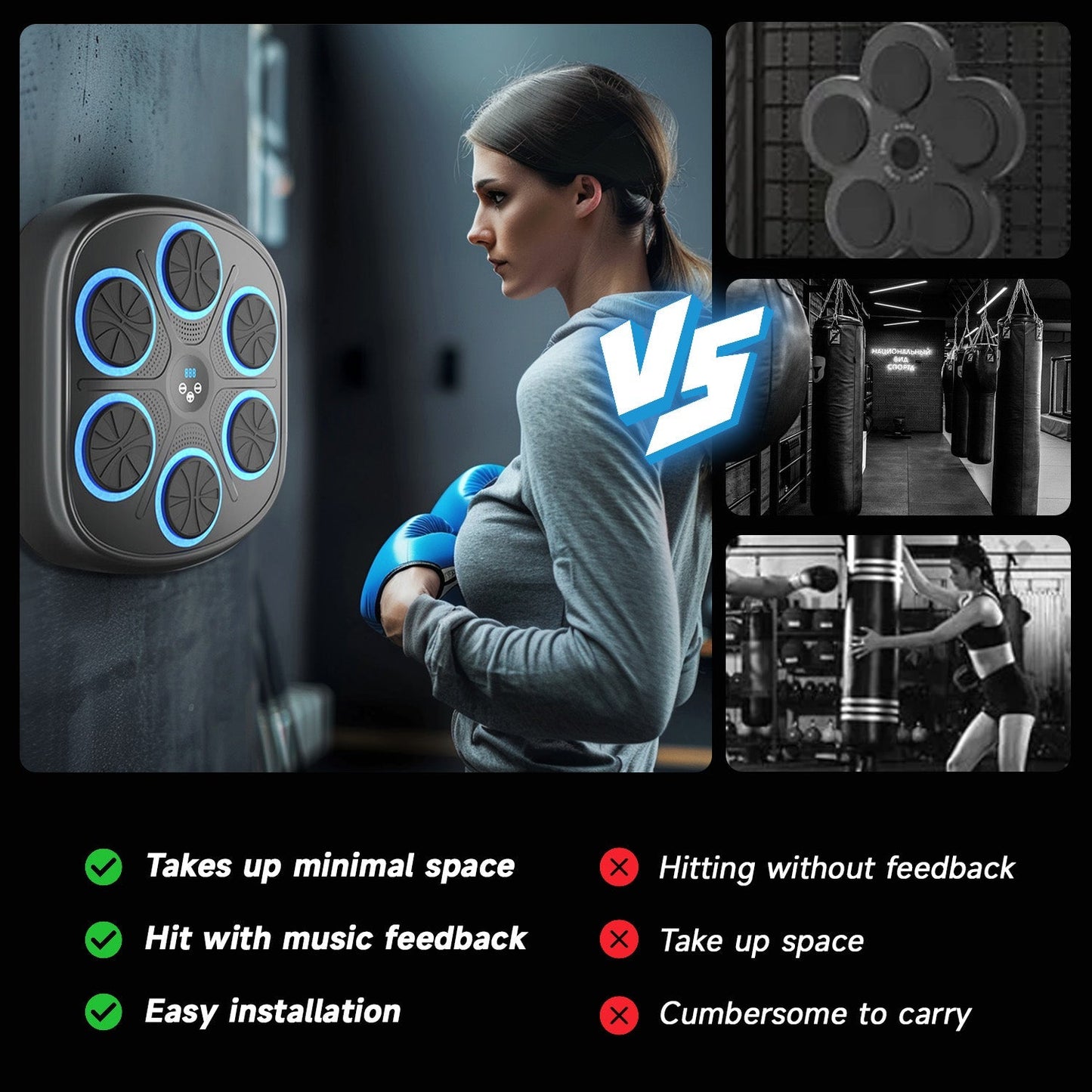 Avichic Music Boxing Machine with Boxing Gloves – Fun and Fitness