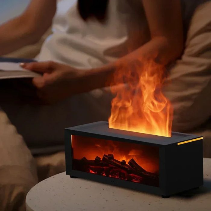 Luxury Flame-Effect Aroma Diffuser with LED Lighting