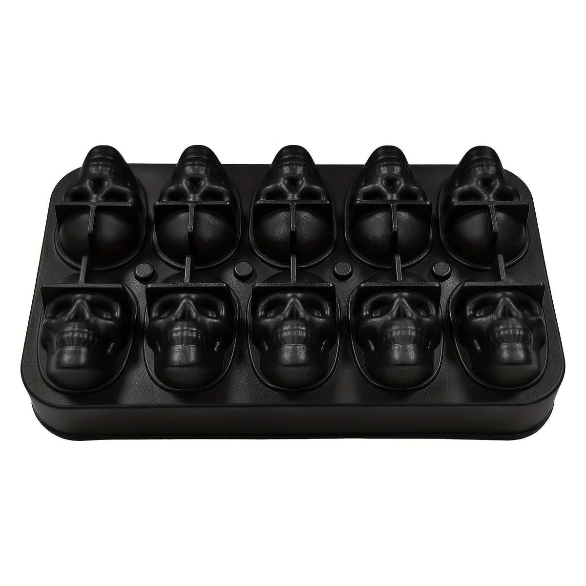 Silicone Skull Ice Cube Maker Tray with Large Reusable Mold for Drinks and Whiskey Ball