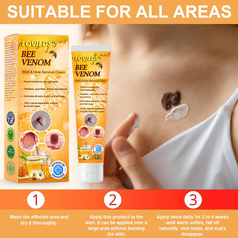 LOVILDS™ Bee Venom Wart & Tag Removal Cream(👨‍⚕Suitable for all skin types)🐝