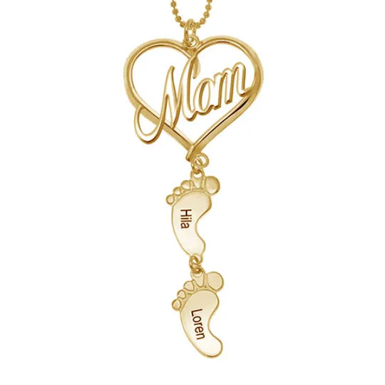 Forever Rose Box With Mom Baby Feet Necklace