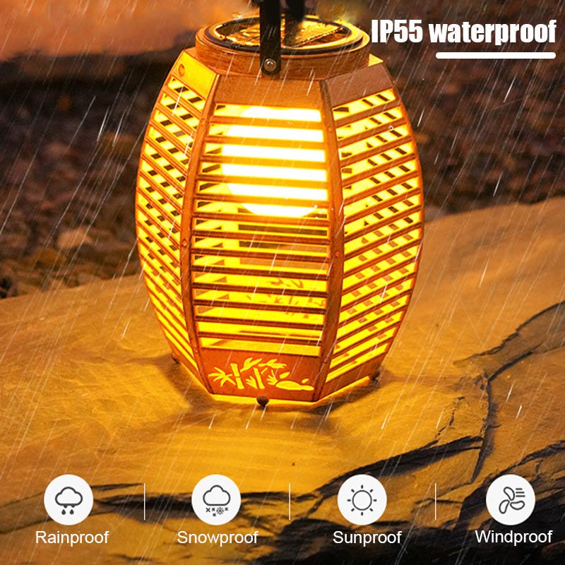 Outdoor Solar Rattan Portable Lantern