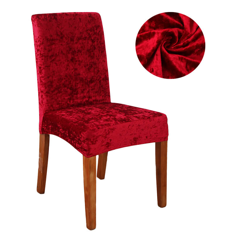 Crushed Velvet Dining Chair Covers