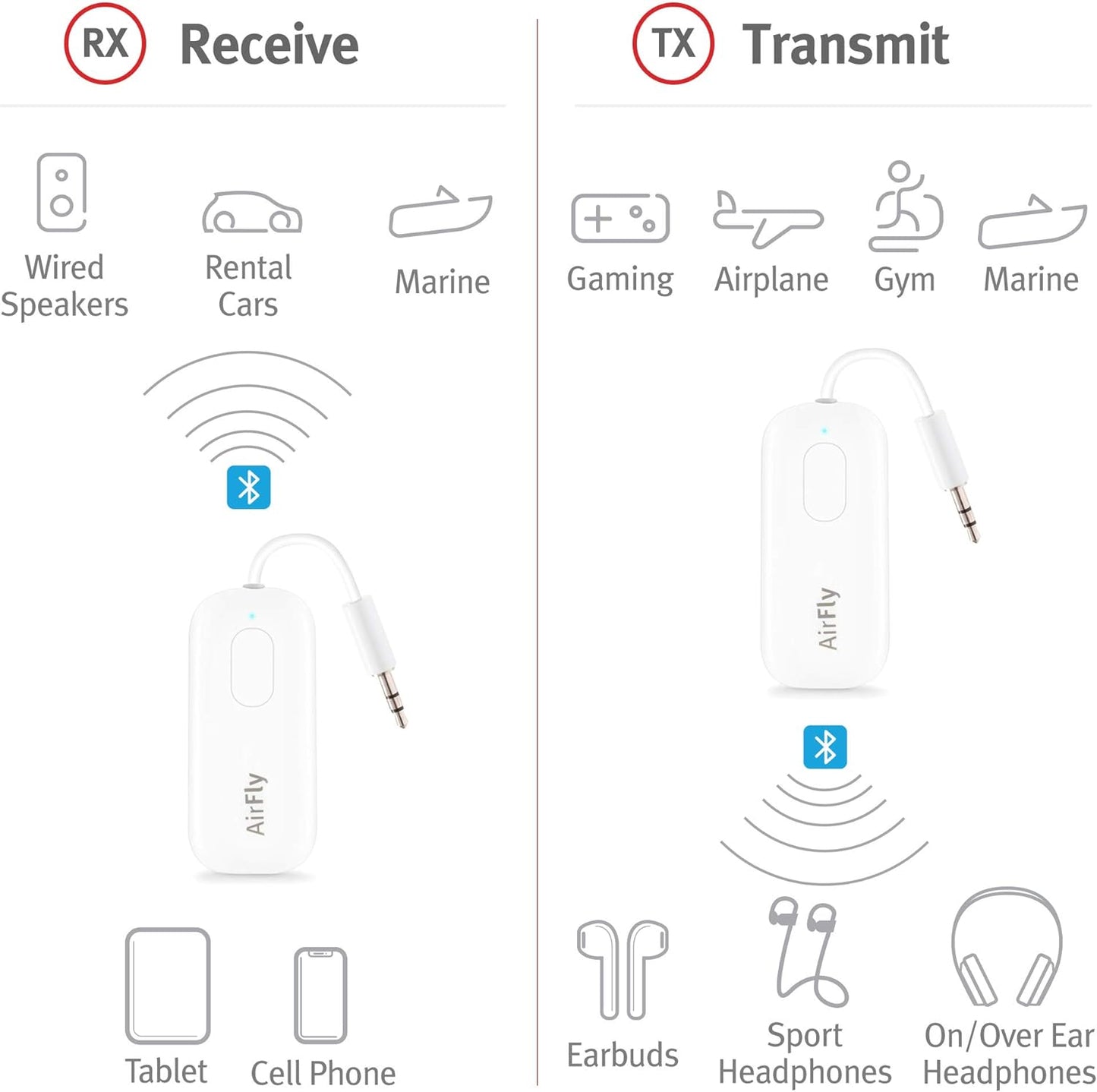 Twelve South AirFly Pro Bluetooth Audio Transmitter & HiRise 3 Deluxe MagSafe Charging Stand