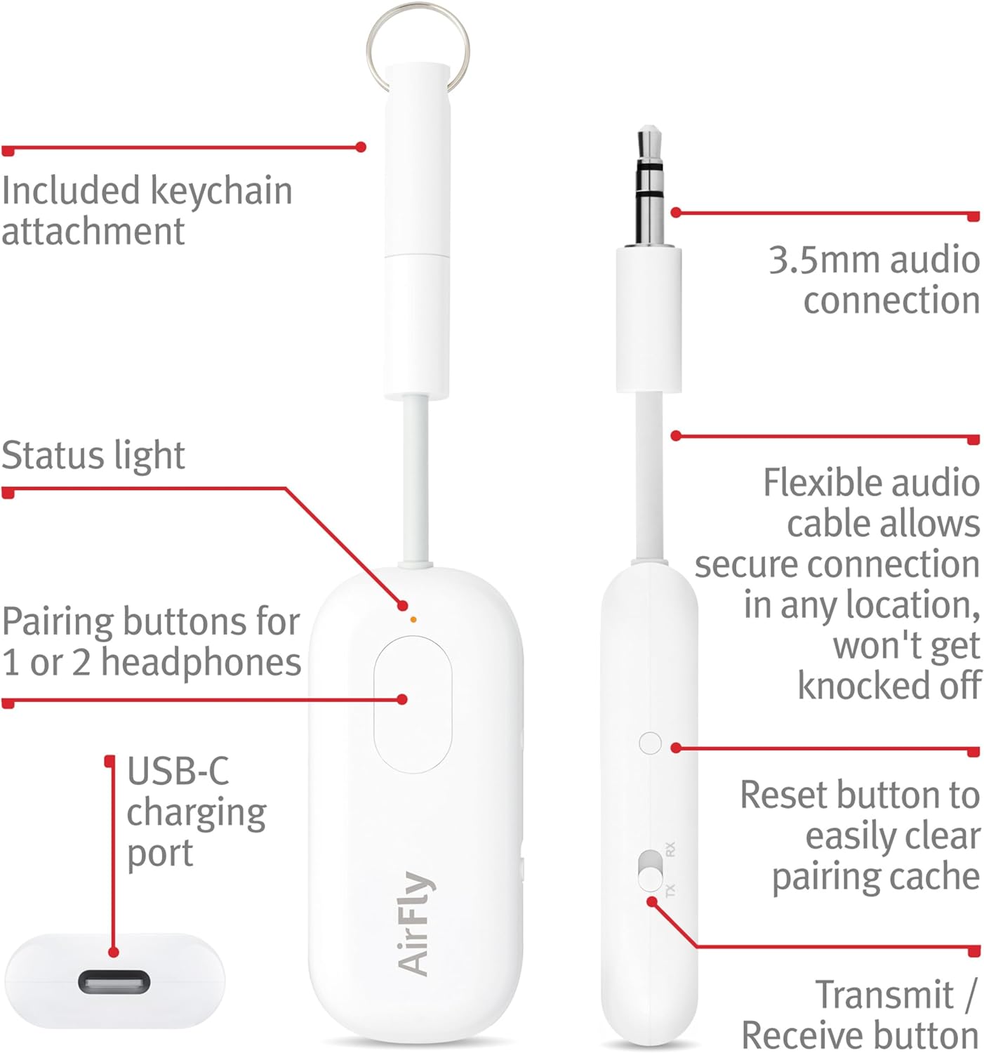 Twelve South AirFly Pro Bluetooth Audio Transmitter & HiRise 3 Deluxe MagSafe Charging Stand