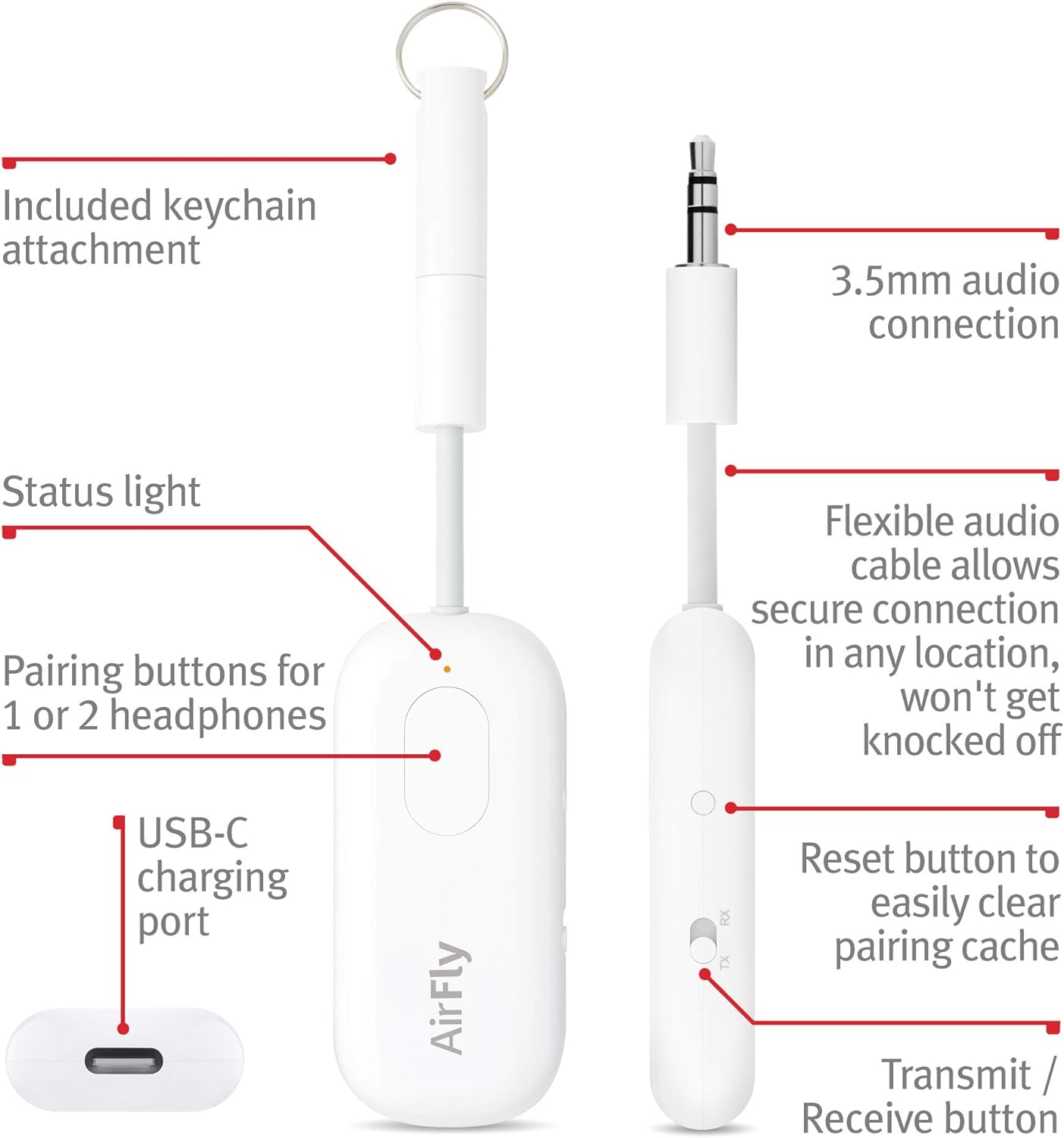 Twelve South AirFly Pro Bluetooth Audio Transmitter & HiRise 3 Deluxe MagSafe Charging Stand